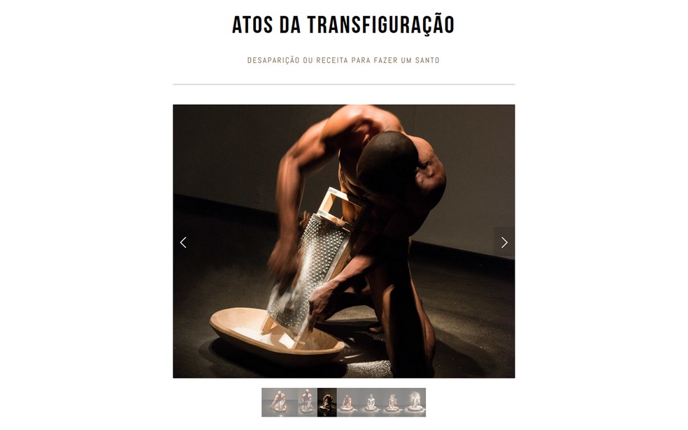Fotos da performance 'Atos da transfiguração', do artista brasiliense Antônio Obá (Foto: Antônio Obá/Reprodução)