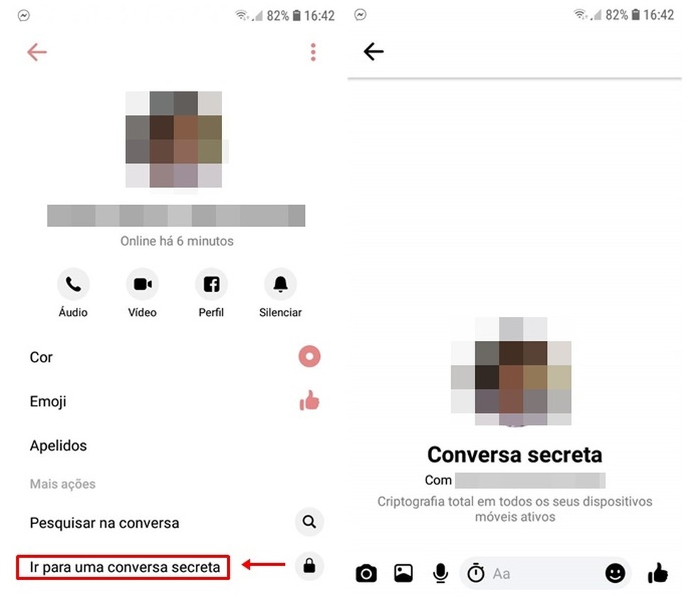 Conversas secretas são possíveis no Facebook Messenger — Foto: Reprodução/Carolina Ribeiro