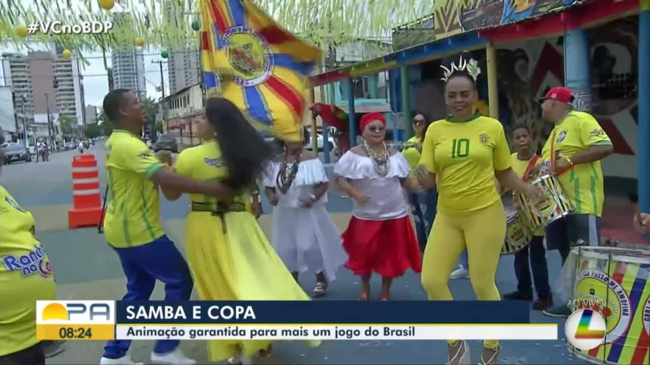 Brasil x Coreia do Sul: escola de Samba do Rancho agita o bairro Jurunas