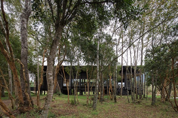 Casa de campo tem décor minimalista às margens de um lago no Chile  (Foto: Nicolás Saieh)