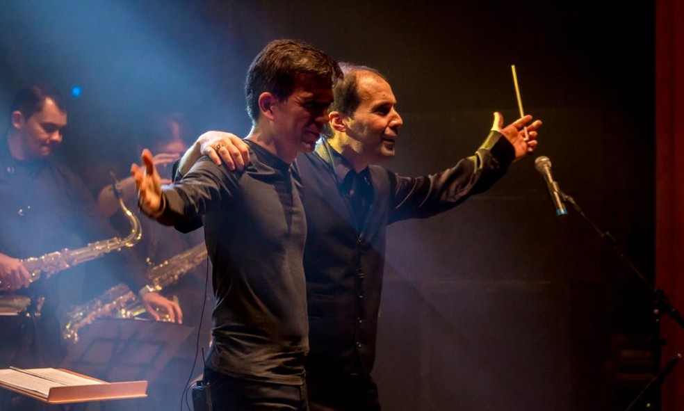 Waldonys com a Sesi Big Band: eles já se apresentaram juntos em outras oportunidades — Foto: Ricardo Felix