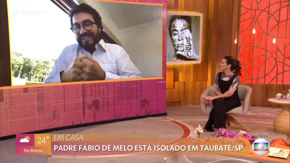 Padre Fábio de Melo conversou com Fátima Bernardes — Foto: TV Globo