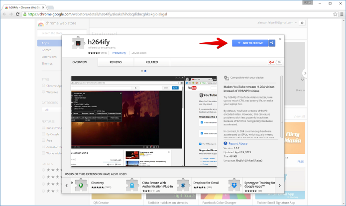 Instale o plugin h264ify no Chrome (Foto: Felipe Alencar/TechTudo)