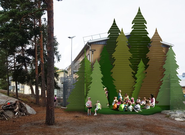 A ideia surgiu para sanar a crise da falta de escolas na Suécia, que tem a população infantil crescente (Foto: UMA/ Reprodução)