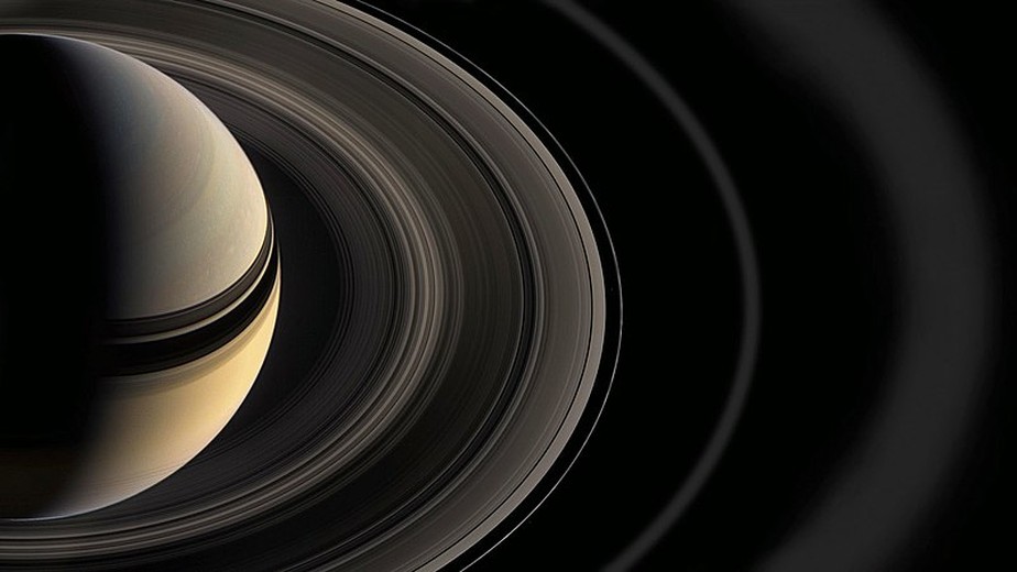 Imagem dos anéis de Saturno feita pela espaçonave Cassini