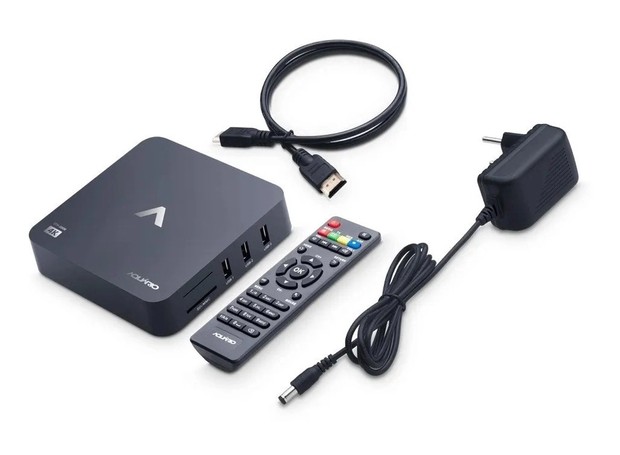 TV Box  é um conversor  Smart TV, como este 4k Android, da Aquario (Foto: Reprodução / Shoptime)