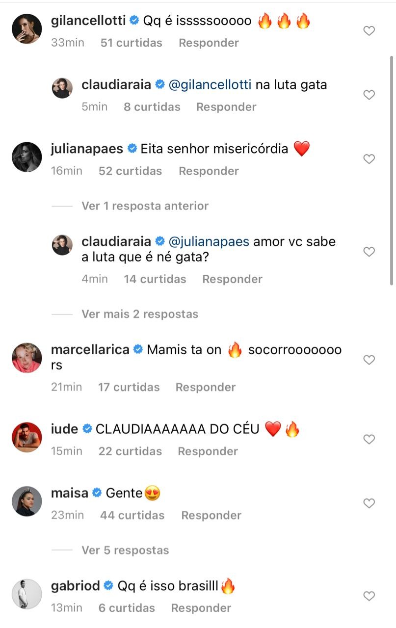 Claudia Raia coleciona elogios de amigos famosos em post (Foto: Reprodução/Instagram)