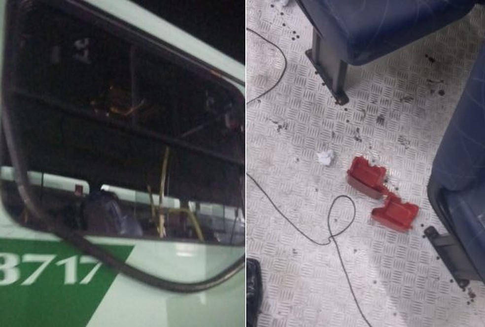 Ônibus é alvo de vandalismo em Jaú e estudantes são suspeitos  — Foto: Arquivo pessoal 