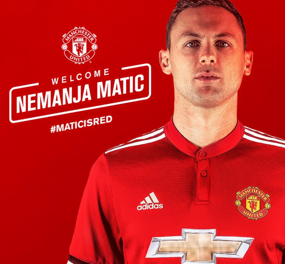 Matic é o terceiro reforço do United nesta janela de transferências (Foto: Reprodução/Twitter)