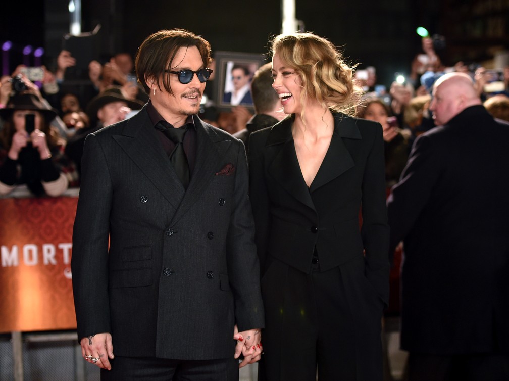 Johnny Depp e Amber Heard em evento juntos — Foto: Getty Images