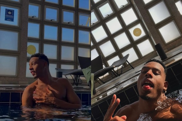Paulo André aproveita domingo tranquilo na piscina (Foto: Reprodução/Instagram)