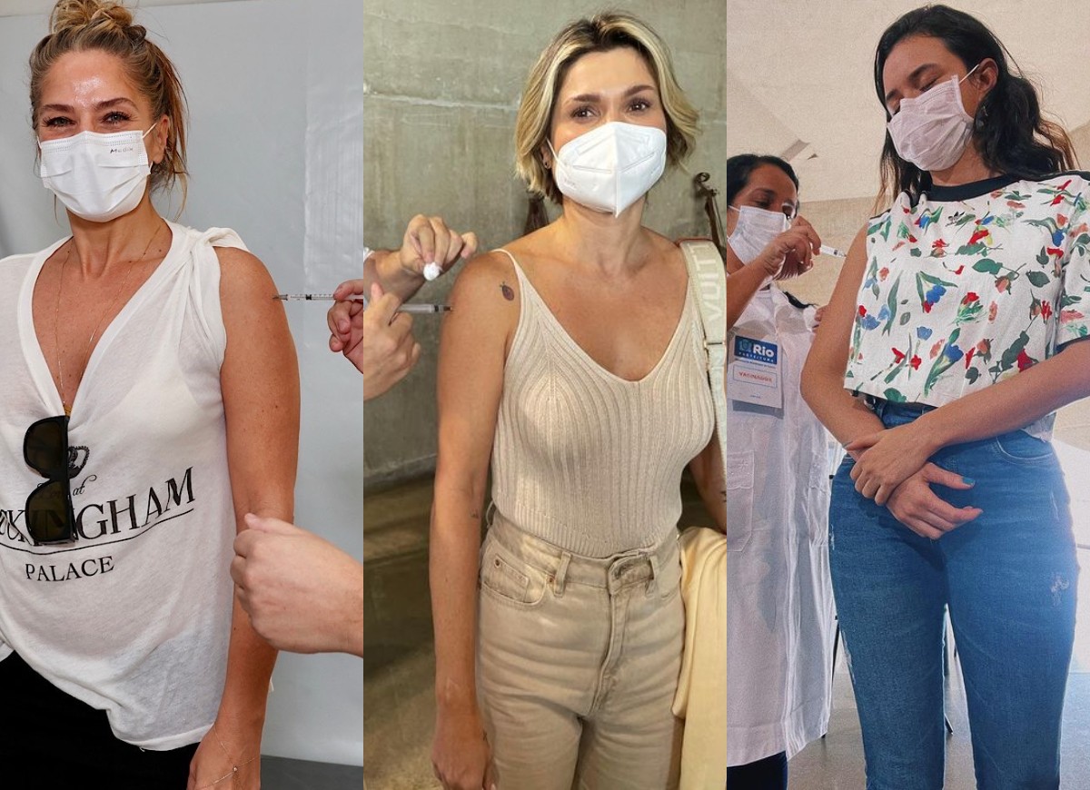 Adriane Galisteu, Flávia Alessandra e Talita Younan tomam vacina (Foto: Brazil News/Reprodução/Instagram)