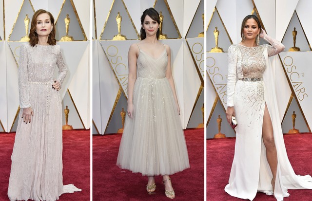 Celebridades apostaram em looks brancos para o Oscar (Foto: Getty Images)