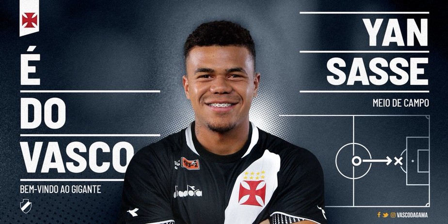 Vasco oficializa contratação de meia Yan Sasse, do ...