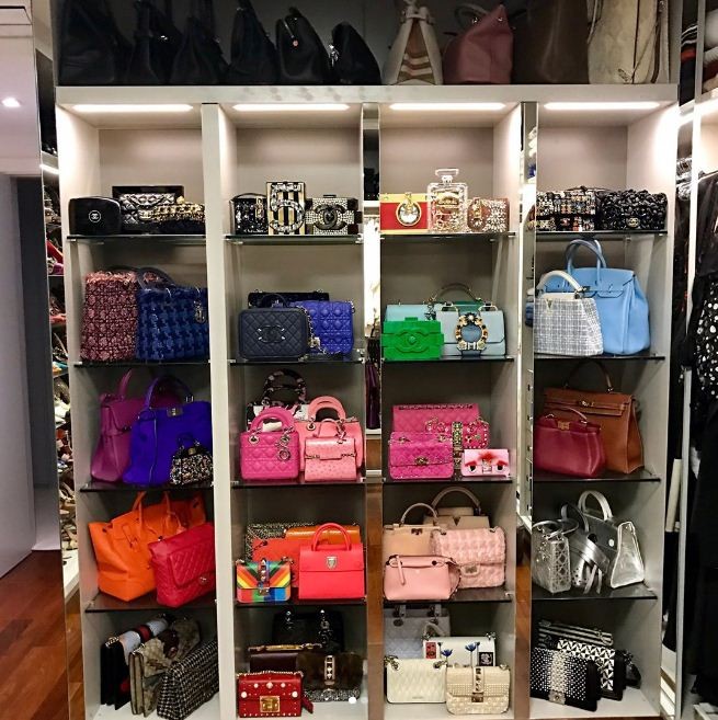 As bolsas no closet de Lala Rudge (Foto: Reprodução/Instagram)
