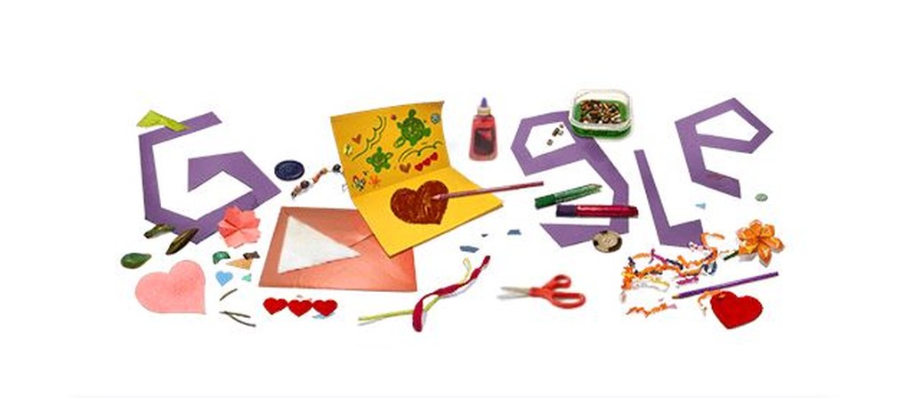 Doodle do Google permite criação de cartão virtual personalizado em homenagem ao Dia das Mães — Foto: Reprodução