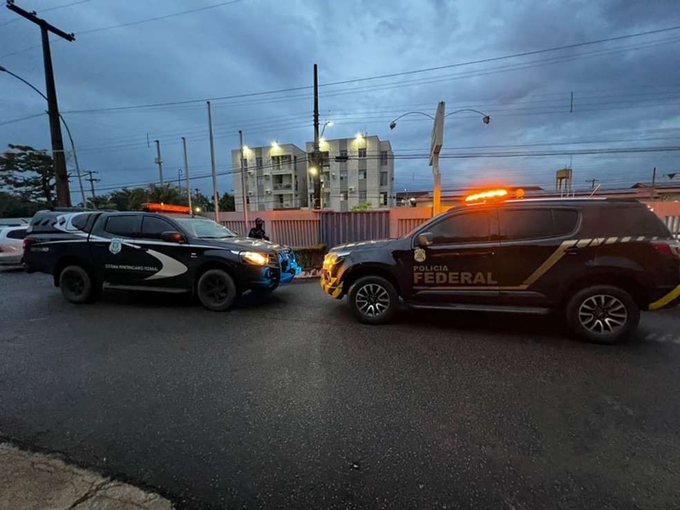 Viaturas da PF durante operação em Rondônia — Foto: Divulgação/Polícia Federal