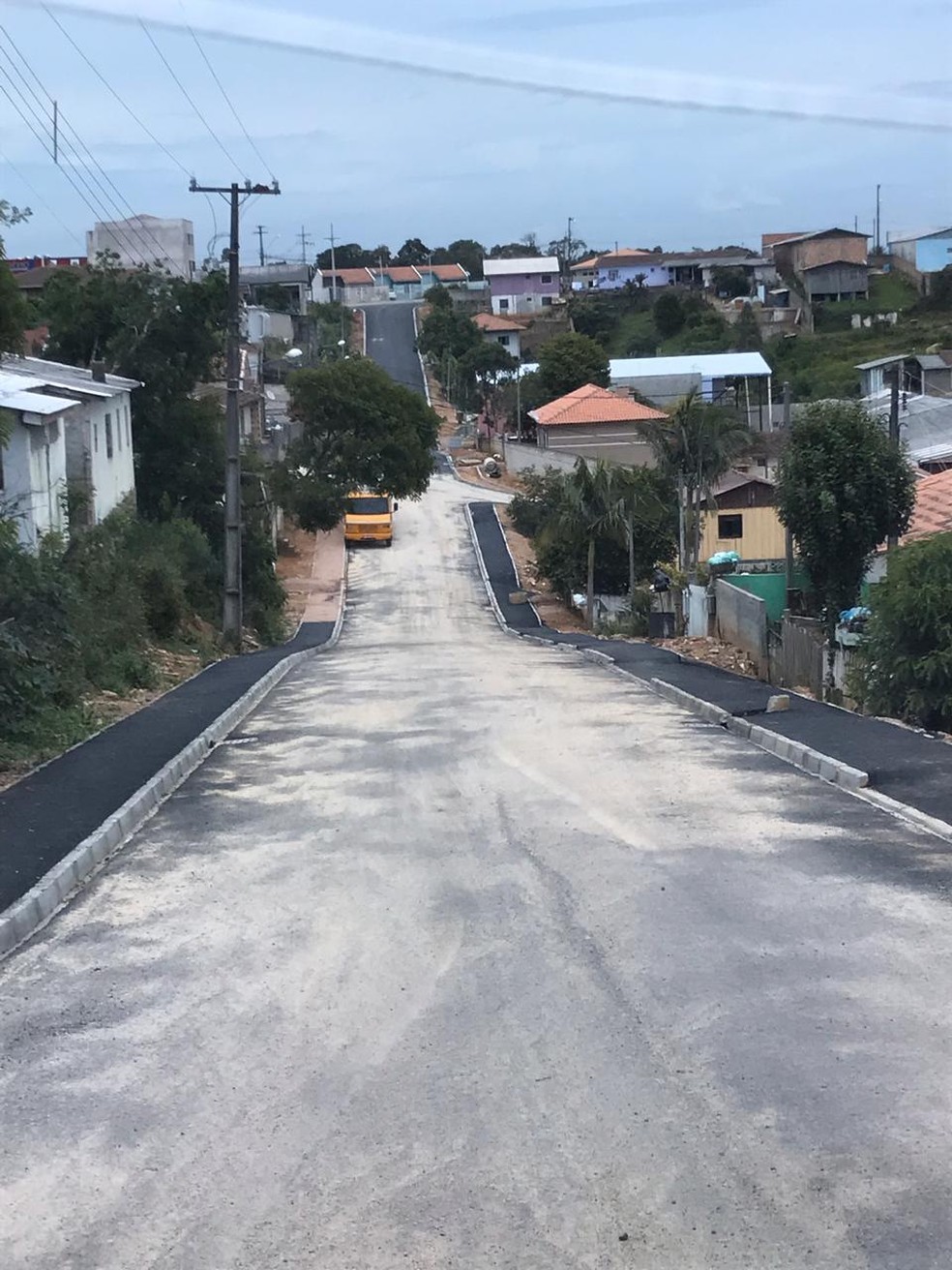 Asfalto pronto na Vila Brasília, em Mandirituba — Foto: Arquivo pessoal 