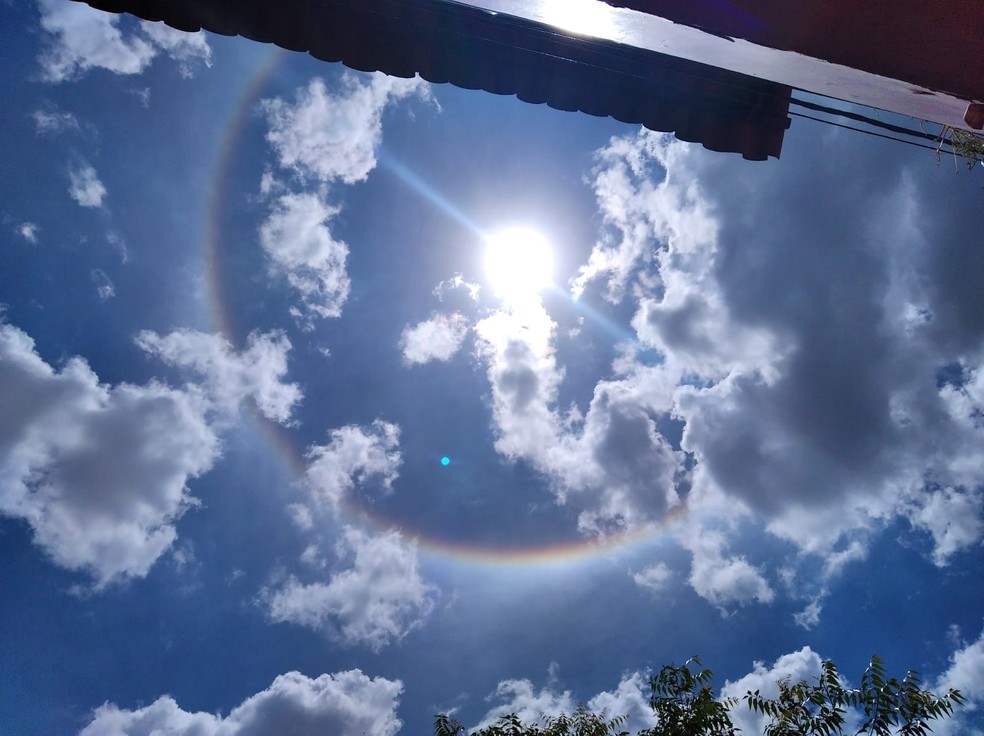 Halo solar no céu cearense chama atenção de moradores do interior do estado — Foto: Arquivo pessoal
