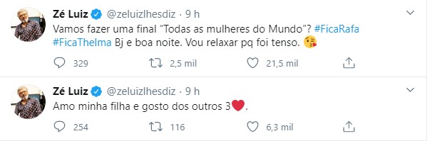 Zé Luiz no Twitter (Foto: Reprodução/Instagram)