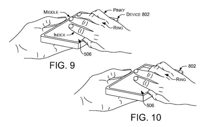 Ideia prevê que sistema faça diversas leituras de características únicas das suas mãos durante o gesto de desbloqueio (Foto: Reprodução/USPTO)