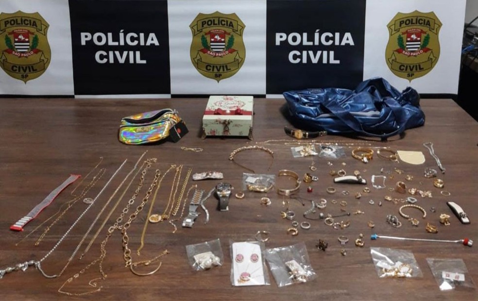 Objetos furtados em uma residência de Valentim Gentil — Foto: Polícia Civil