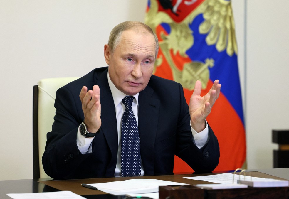 O presidente da Rússia, Vladimir Putin, em Moscou.  — Foto: Sputnik/Gavriil Grigorov/Kremlin