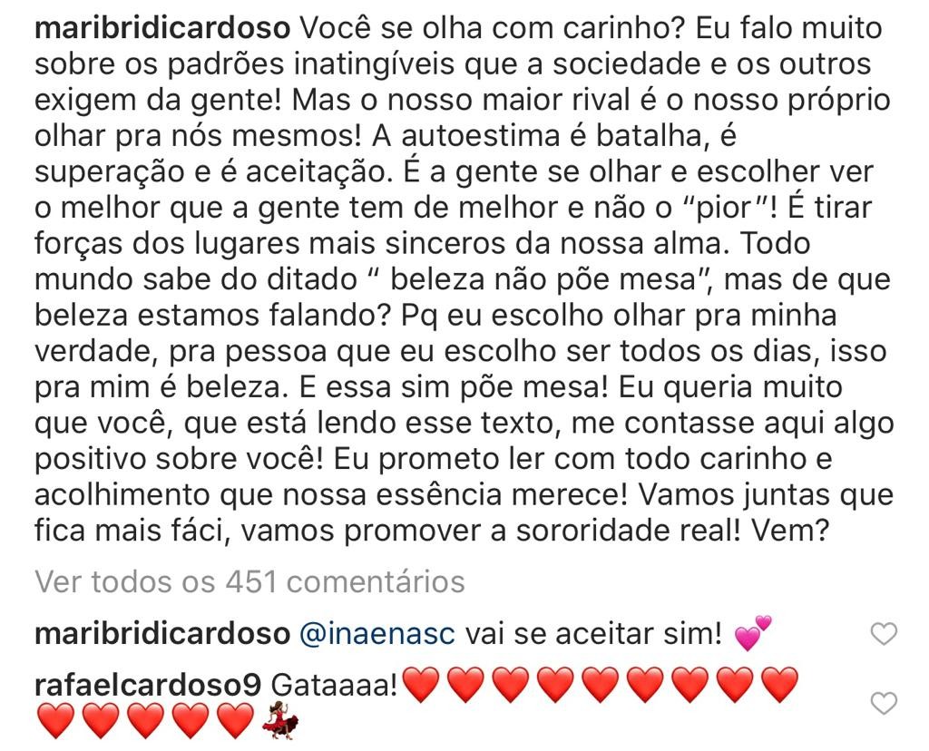 Rafael Cardoso elogia Mariana Bridi (Foto: Reprodução/Instagram)