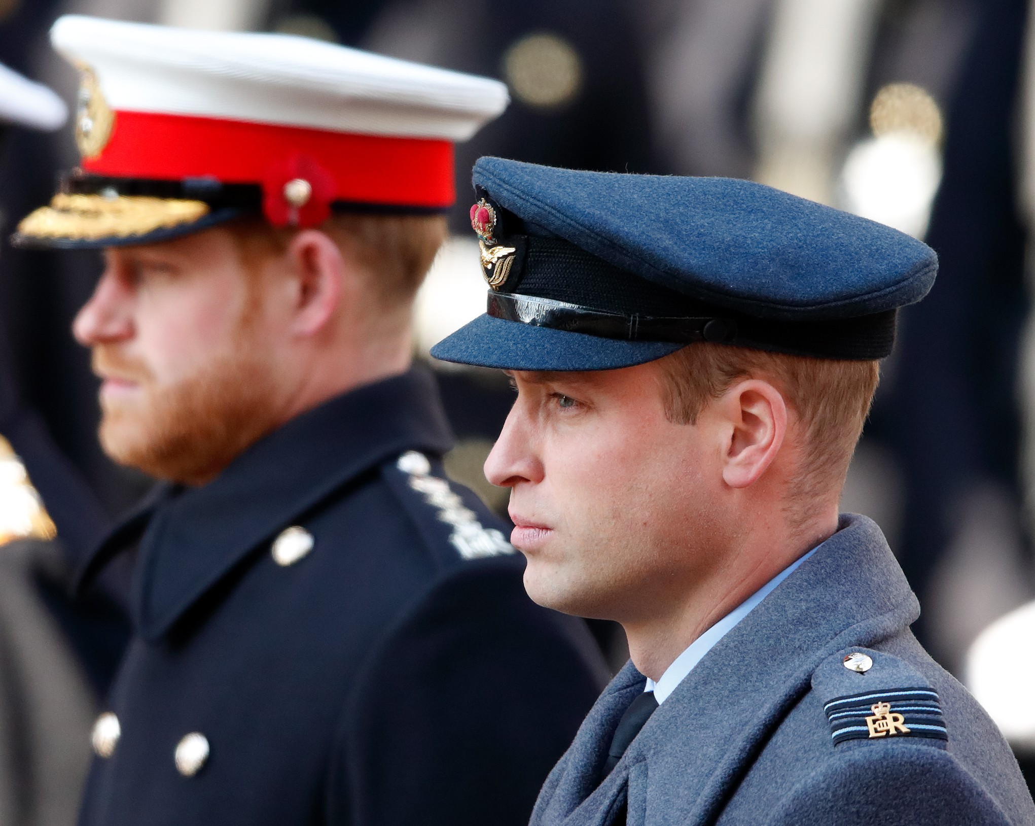 O Príncipe Harry e o Príncipe William em um evento da Família Real Britânica em novembro de 2019 (Foto: Getty Images)