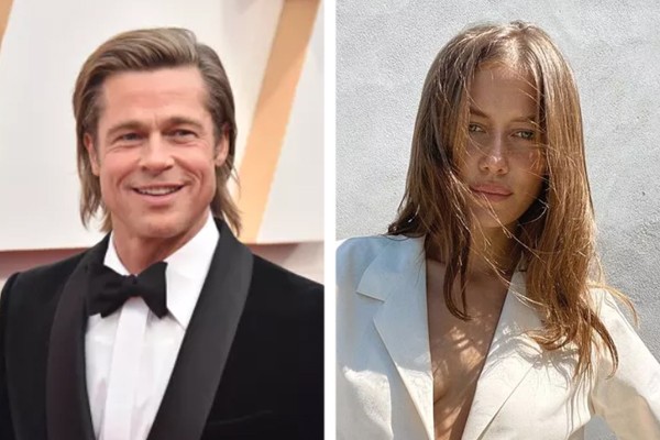 O ator Brad Pitt e a modelo Nicole Poturalski (Foto: Getty Images ; Reprodução / Instagram)