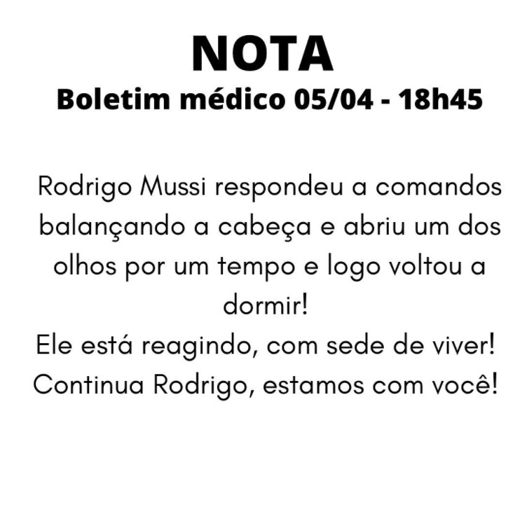 Perfil de Rodrigo Mussi faz atualização sobre estado de saúde de ex-BBB (Foto: Reprodução Instagram)