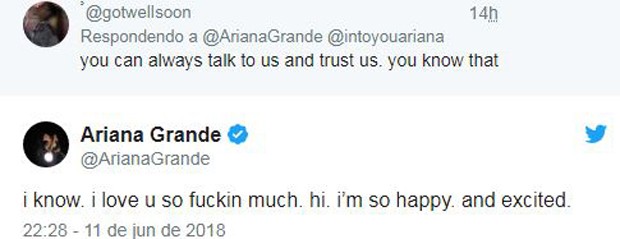 Ariana Grande no Twitter (Foto: Reprodução/Twitter)