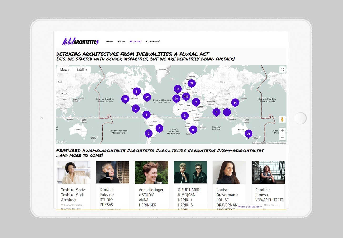 Coletivo feminista de arquitetura cria mapa mundial de mulheres arquitetas (Foto: Divulgação)