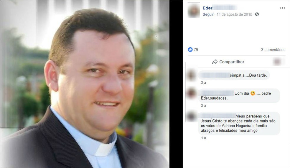 Padre pagou fiança e foi liberado após ser detido por embriaguez ao volante em Guaiçara — Foto: Reprodução/Facebook