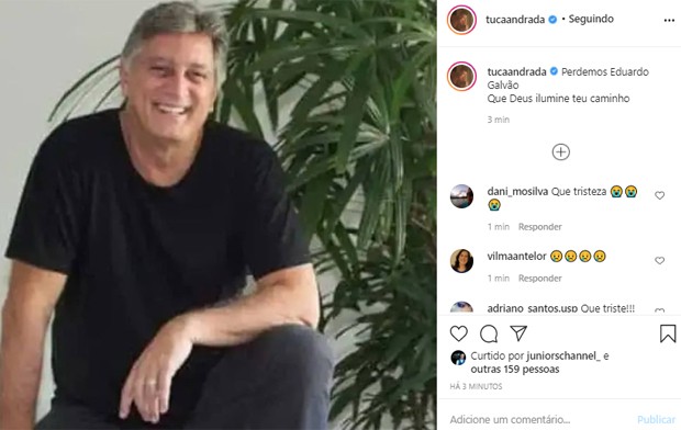 Tuca Andrada lamenta morte de Eduardo Galvão (Foto: Reprodução/Instagram)