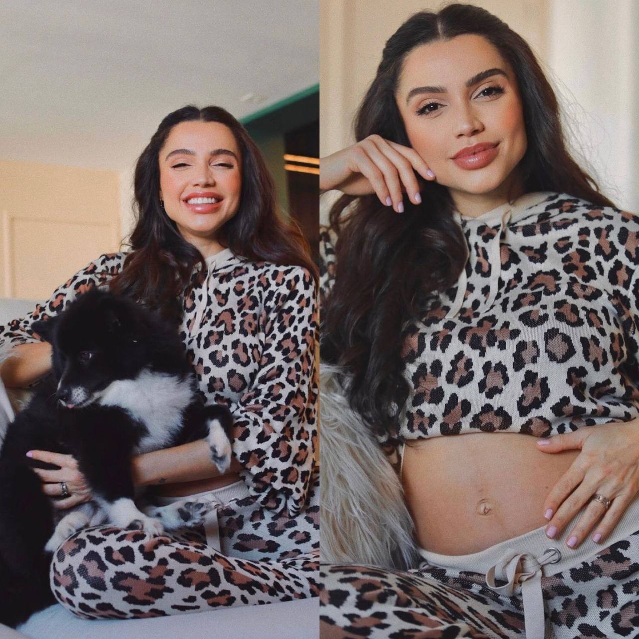 Grávida, Paula Amorim encanta com nova foto da barriga e posa com cachorrinho (Foto: Reprodução / Instagram)