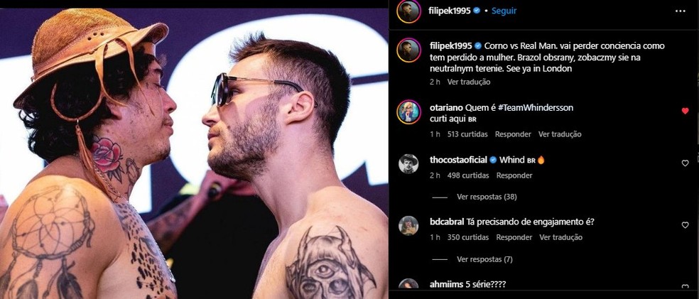 Filipek provoca Whindersson Nunes — Foto: Reprodução/Instagram