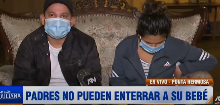 Pais não podem enterrar filha em cidade de Lima, no Peru (Foto: Reprodução YouTube/ATV Noticias)