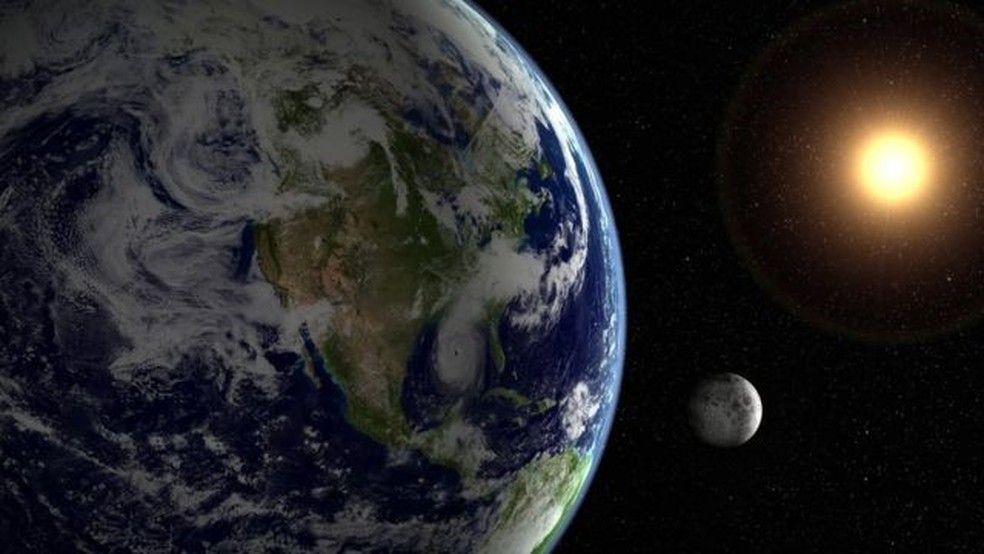 Terra completa sua rotação — uma volta em torno de seu próprio eixo — em 24 horas — Foto: Getty Images via BBC