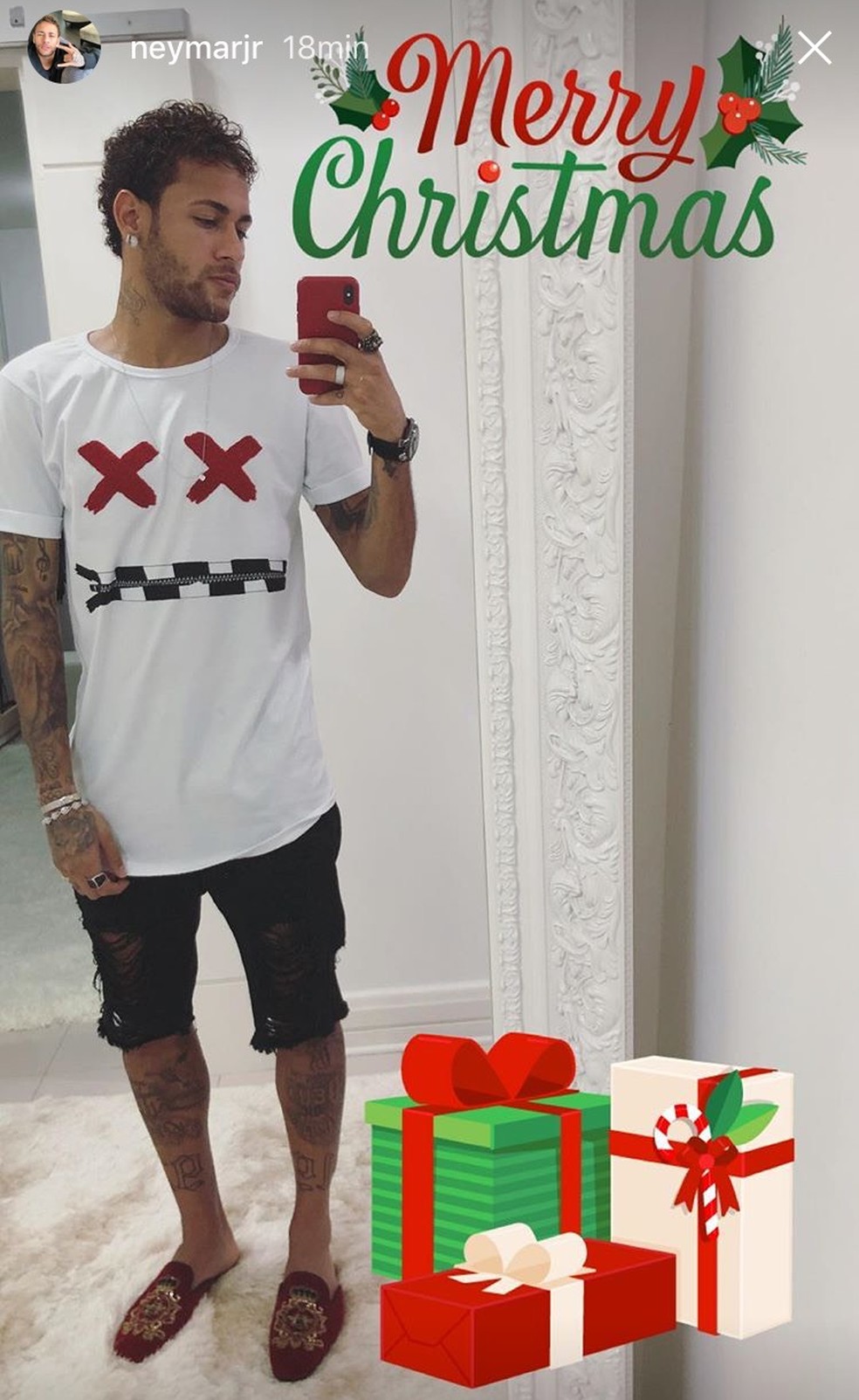 Neymar desejou Feliz Natal aos seguidores (Foto: Reprodução do Instagram)