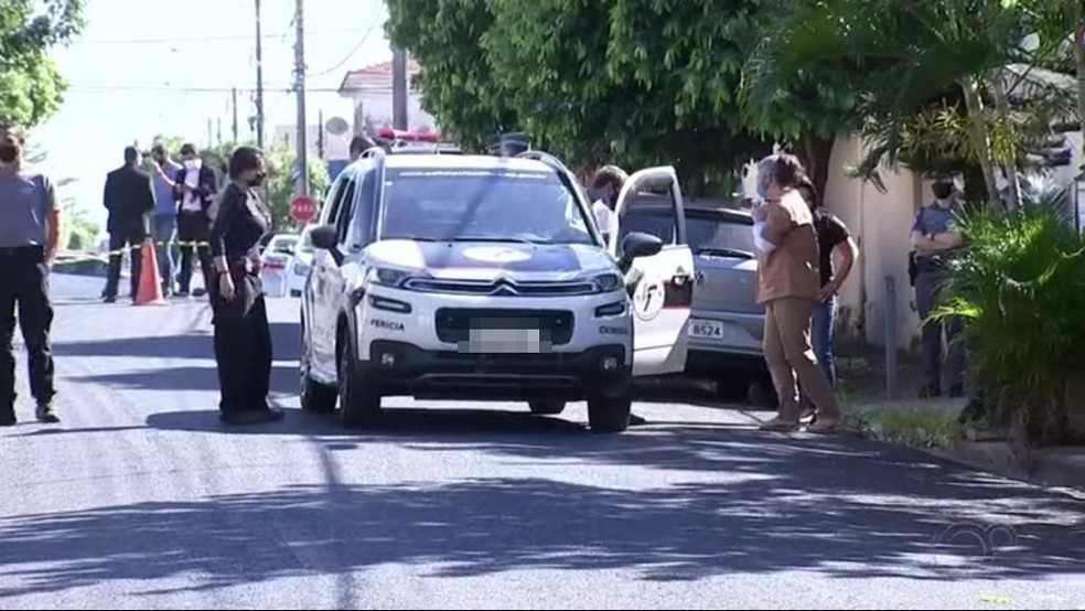 Reconstituição da morte do sargento Cícero de Carvalho, em Rio Preto — Foto: Reprodução/TV TEM