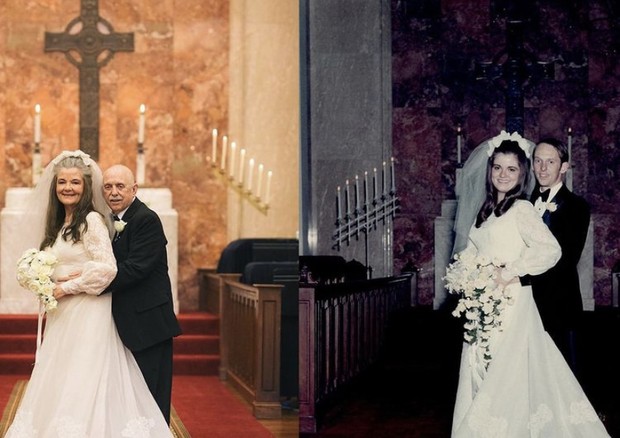 Casal recria cerimônia de casamento 50 anos depois (Foto: Reprodução / Instagram)