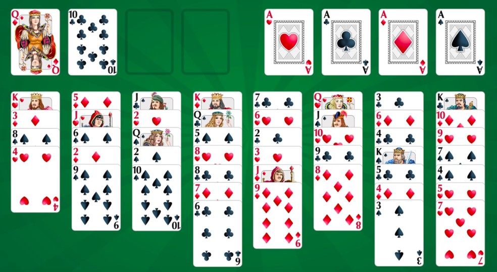 Freecell é um jogo clássico de cartas — Foto: Reprodução/Felipe Vinha