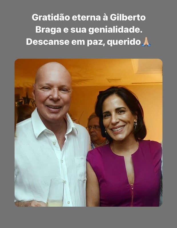 Famosos lamentam morte do autor Gilberto Braga (Foto: Reprodução/Instagram)