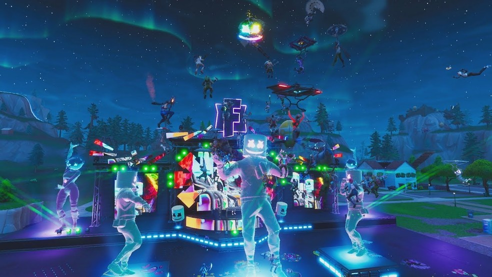 Image of DJ Marshmello&rsquo;s show, at Parque Pleasant. (Image: Epic Games)