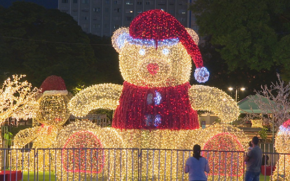 Decoração de Natal na Praça Cívica conta com enfeites gigantes e mais de  500 mil lâmpadas | Goiás | G1