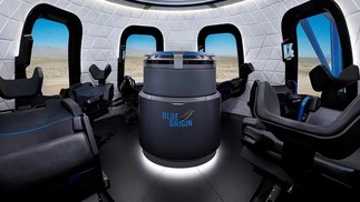 Cápsula de testes da empresa Blue Origin para turismo espacialDivulgaçãp