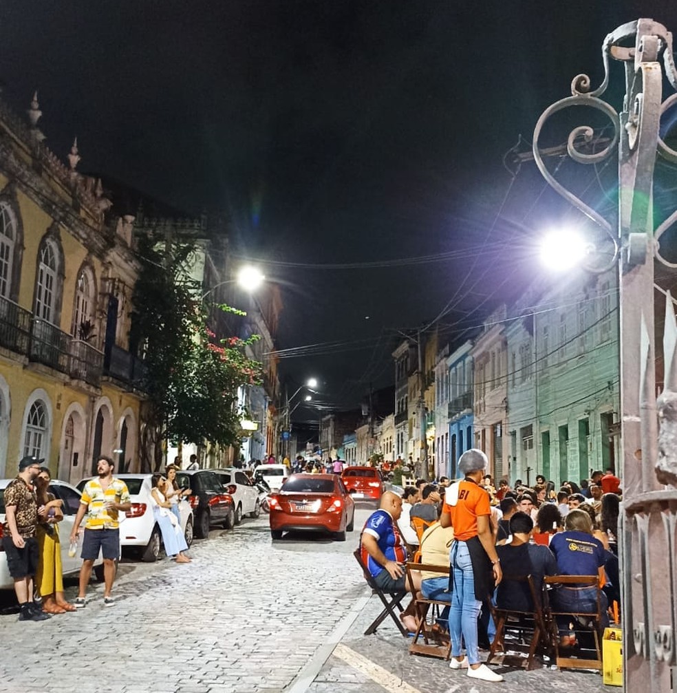 Região de bares e restaurantes no Santo Antônio Além do Carmo, em Salvador  — Foto: Alexandro Mota/g1