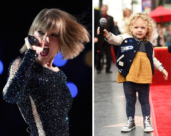 A cantora Taylor Swift e a filha de Ryan Reynolds e Blake Lively (Foto: Getty Images)