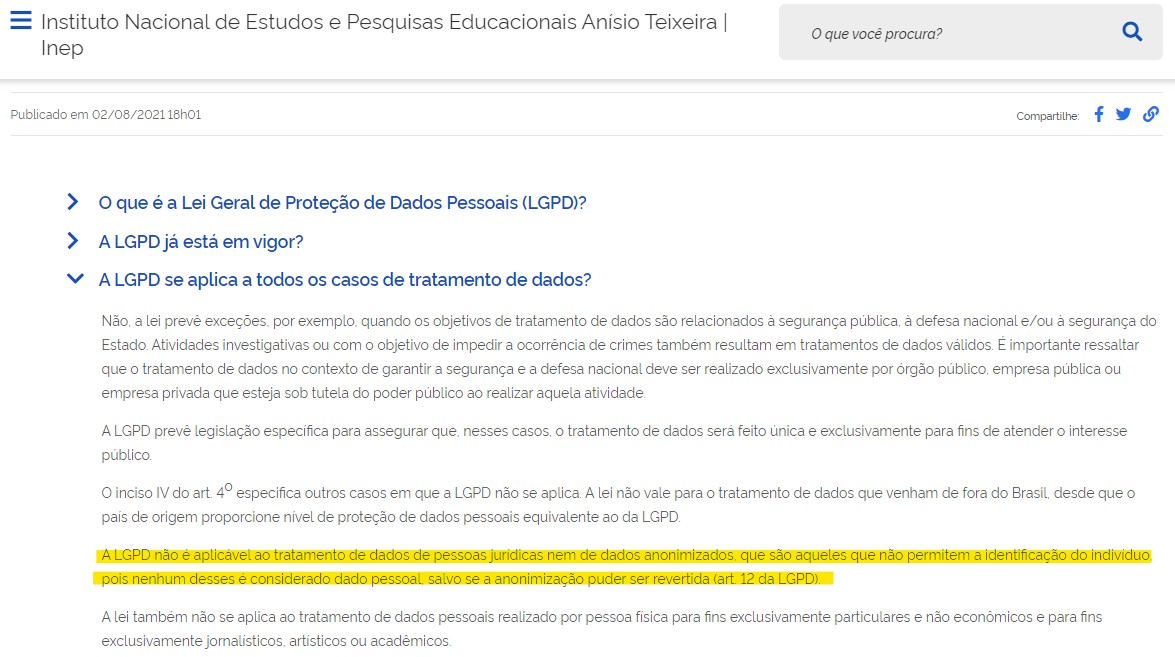 Inep segura há pelo menos dois meses divulgação pública dos microdados do Enem 2020 